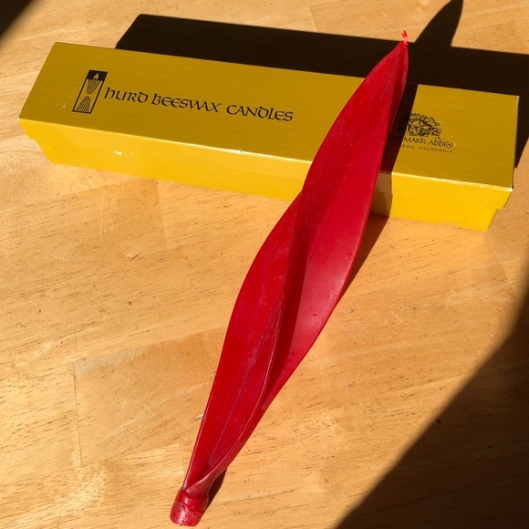 Vintage Hurd Beeswax Candle Silhouette Red Ribbon NIB - Picture 1 of 9